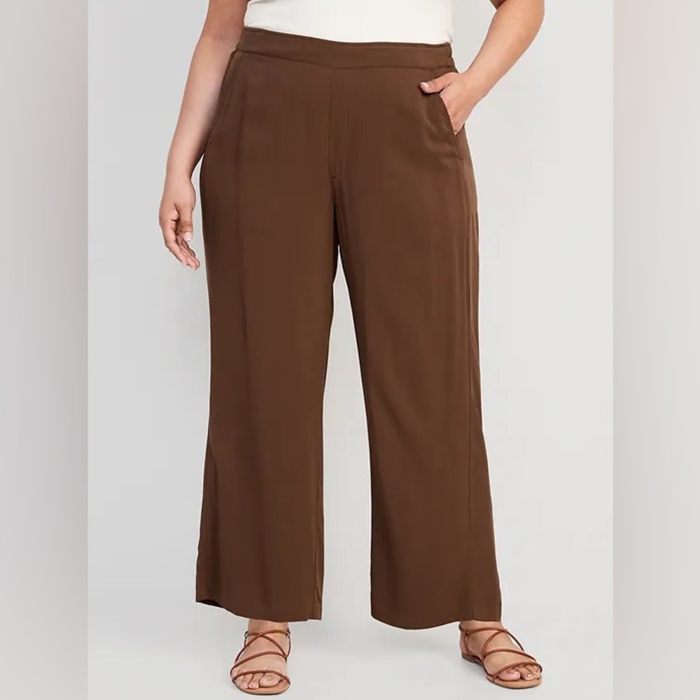 Old Navy Brown High-Waisted Playa Wide-Leg Pants 3XL